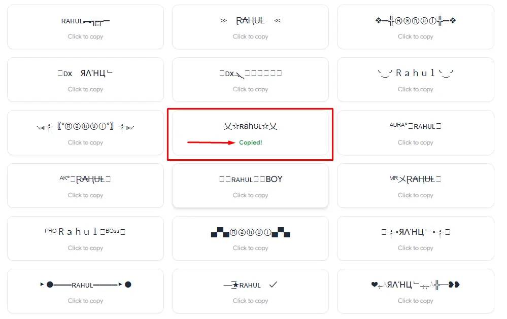 Paste stylish name in Free Fire profile